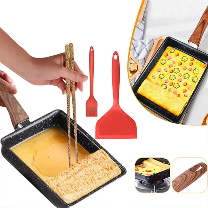 Tamagoyaki poêle à Omelette japonaise poêle à œufs antiadhésive poêle rectangulaire Tamago petite po