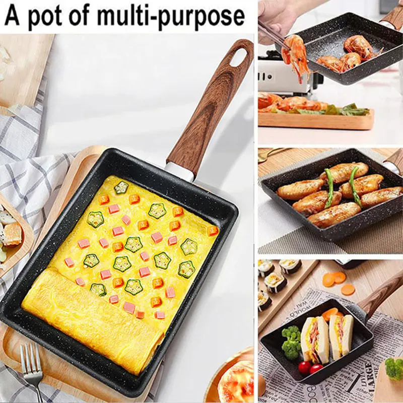 Tamagoyaki poêle à Omelette japonaise poêle à œufs antiadhésive poêle rectangulaire Tamago petite po
