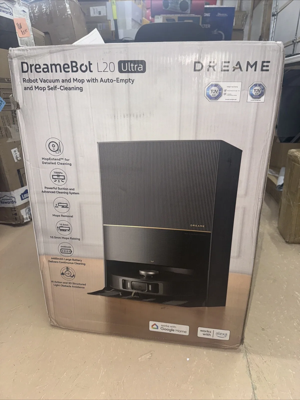 GET@ Dreame DreameBot L20 Robot aspirateur et serpillière avec vidage automatique IA