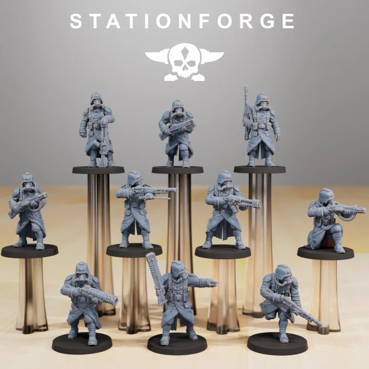 Death Korps - Miniature en résine ABS à peindre - Accessoires pour jeux de guerre sur table