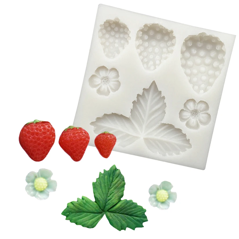 Moule de cuisson de gâteau en Silicone, fraise, Cupcake au chocolat, outils en résine, outils de déc