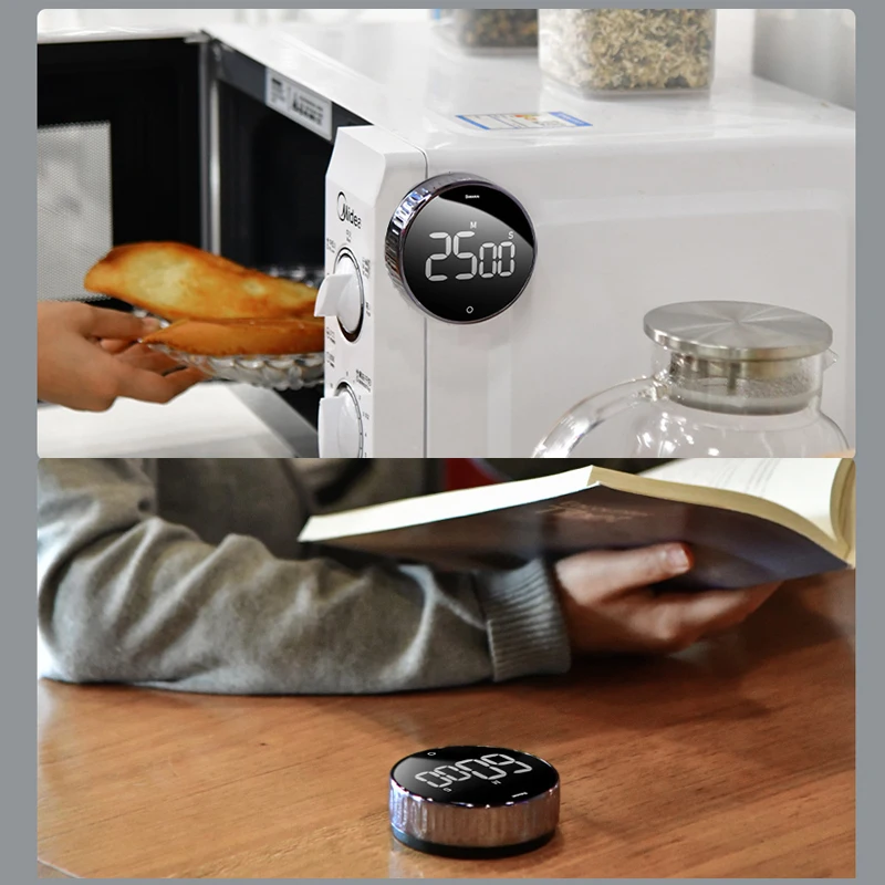 Baseus minuterie de cuisine magnétique minuterie numérique compte à rebours manuel réveil minuterie 