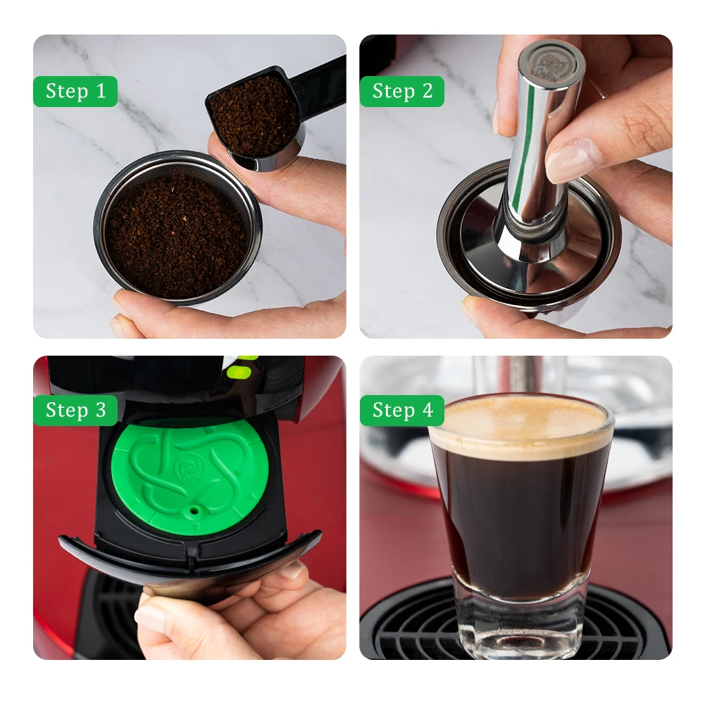 Capsules de café réutilisables pour Dolce Gusto, dosette en acier inoxydable, utilisable au quotidie