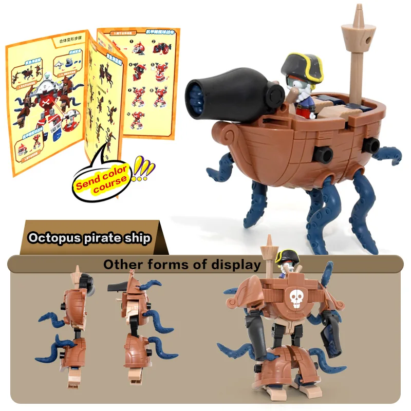Jouets de déformation d'assemblage 3 en 1 pour garçons, poupée Robot BOSS PVZ plante contre. Figurin