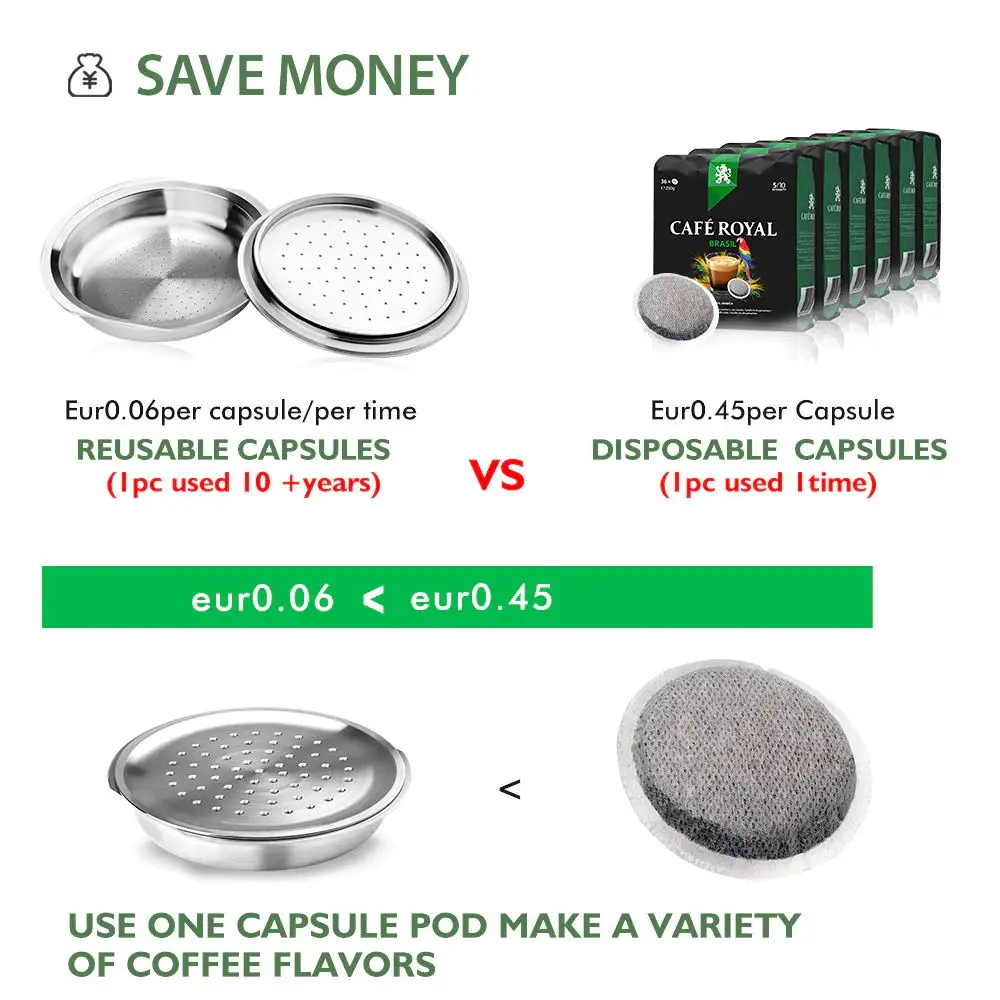 Capsule senseo réutilisables en acier inoxydable, bouchons pour machine à café Philips Senseo, filtr