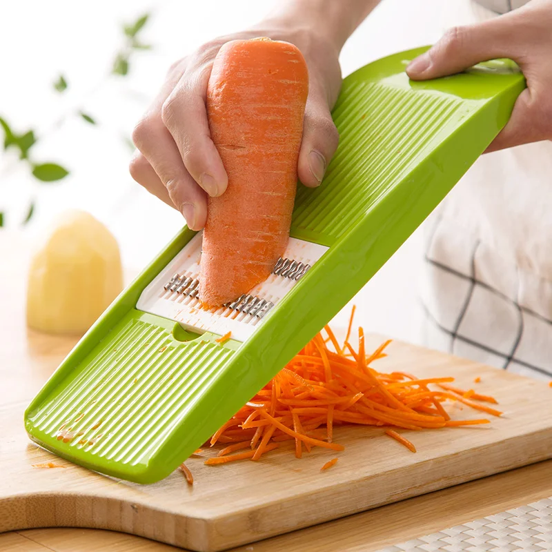 LMETJMA trancheuse à mandoline trancheuse à légumes en acier inoxydable avec 3 lames trancheuse à Ju