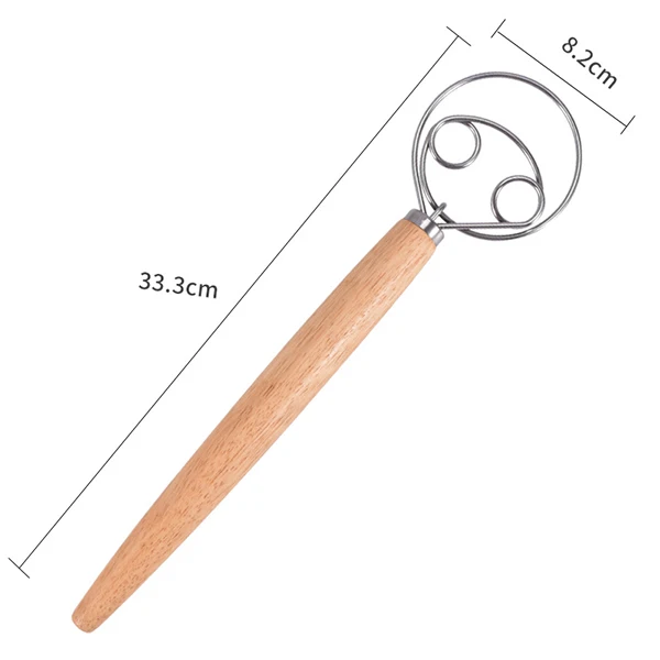 Grande main danois pâte fouet pain mélangeur en acier inoxydable gâteau pâtisserie pâte mélangeur bâ