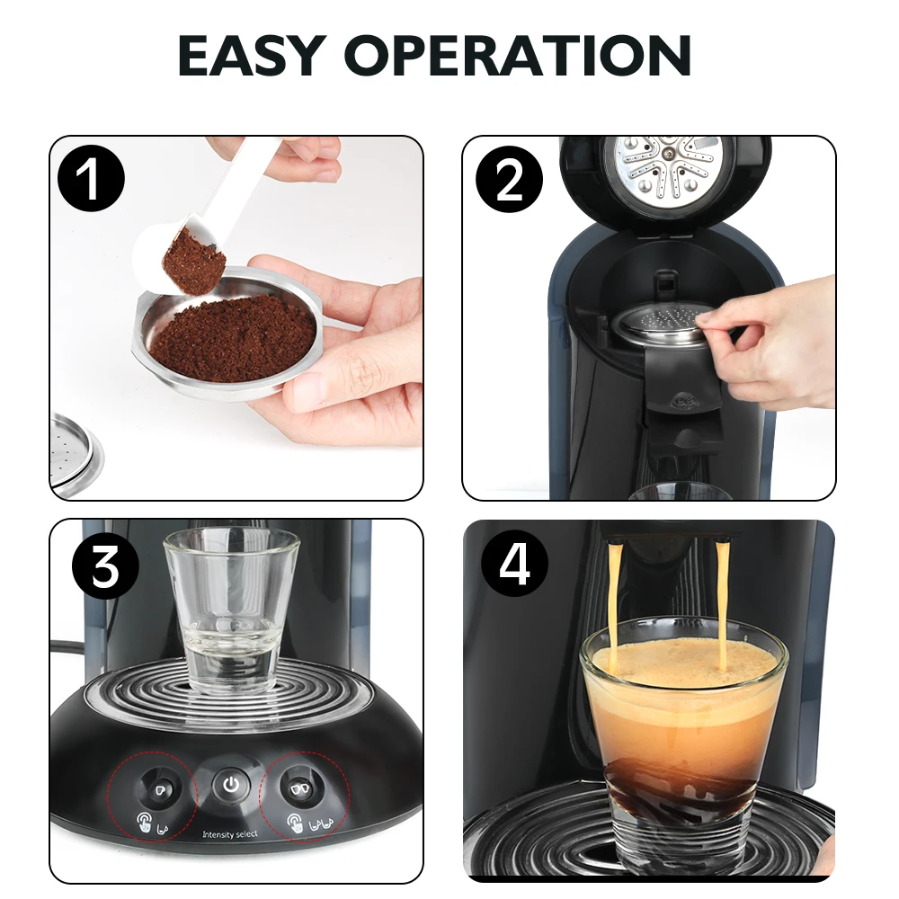 Capsule senseo réutilisables en acier inoxydable, bouchons pour machine à café Philips Senseo, filtr