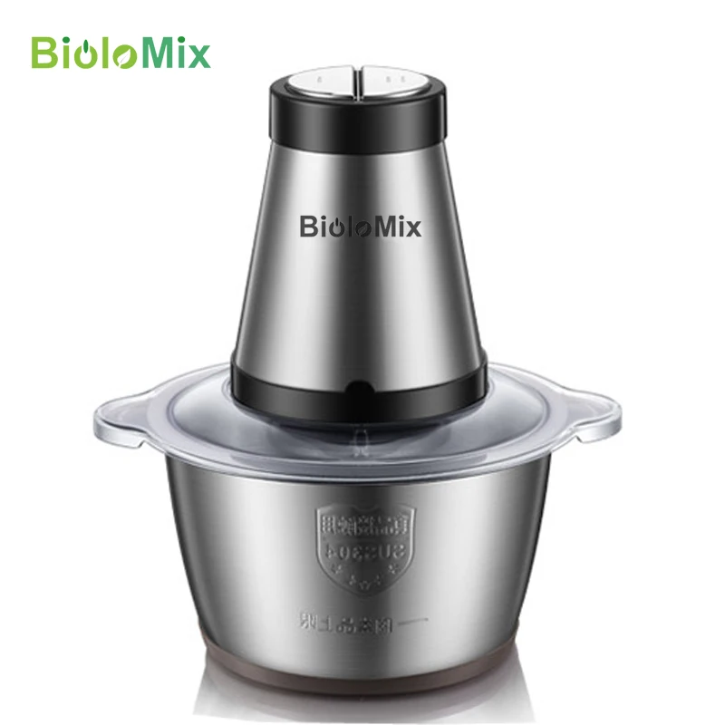 BioloMix – hachoir électrique à 2 vitesses, 500W, capacité de 2l, en acier inoxydable, pour la viand