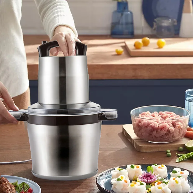 Hachoir à viande électrique automatique en acier inoxydable 6L, robot culinaire domestique ou Commer