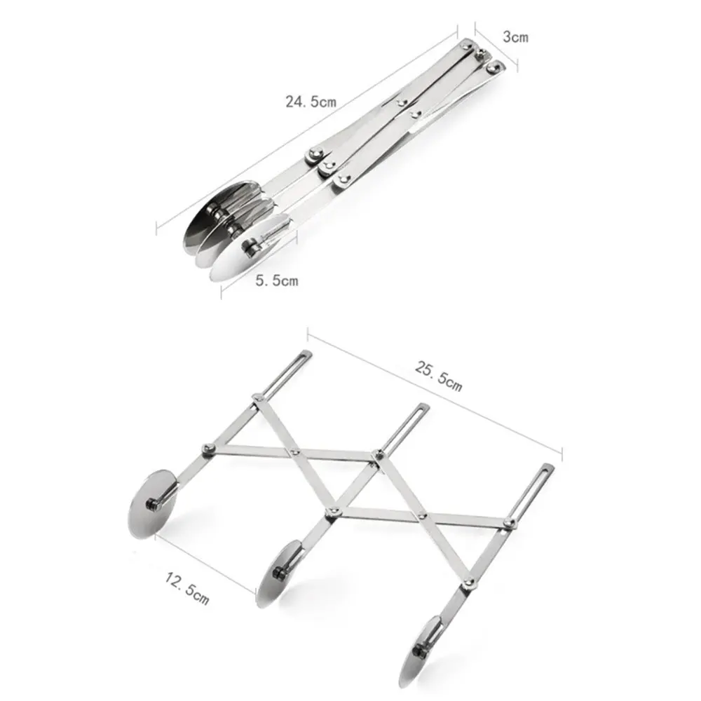 Coupe-pâte à pizza à 3 roues, gadget de cuisine, Synchronisation de la pâte, Rouleau à pizza réglabl