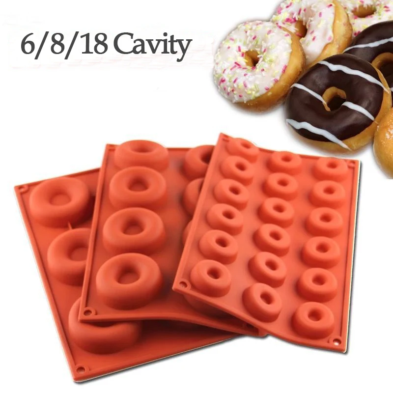 Fabricant de beignets en Silicone 3D, bricolage, pâtisserie, biscuits, chocolat, moules ronds, Muffi