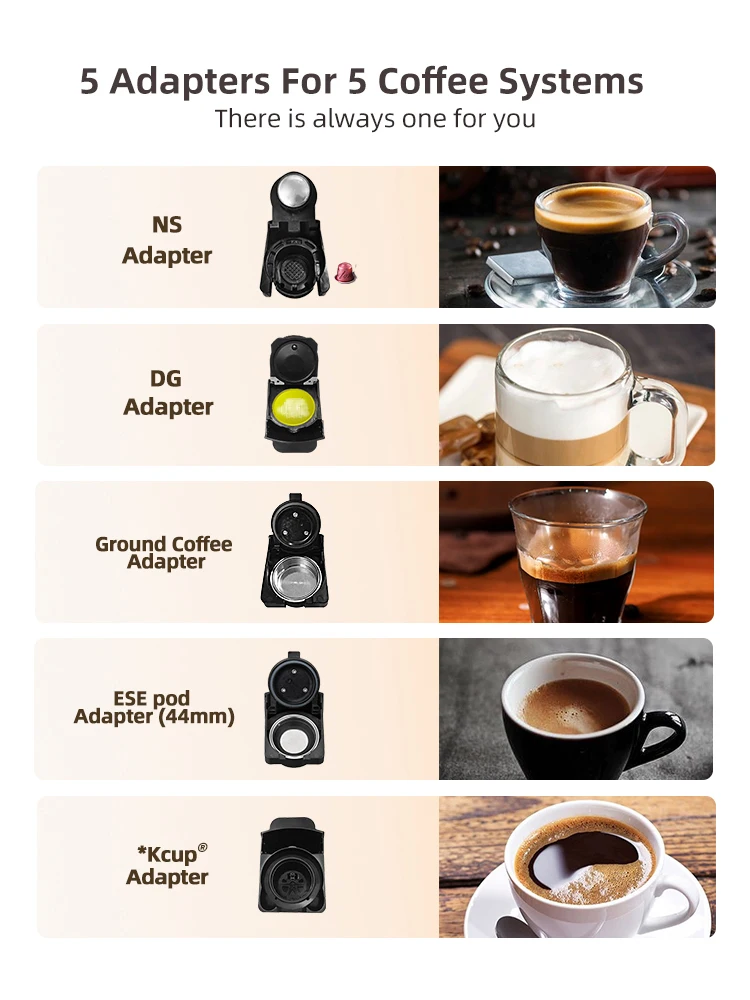 Machine à café à capsules multiples Hiinvasive W, chaud et froid, DG Cappuccino Nes, petite capsule
