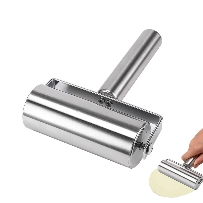 Rouleau à pizza en acier inoxydable pour boulangers, outil de cuisine pour pâtisserie et la cuisson