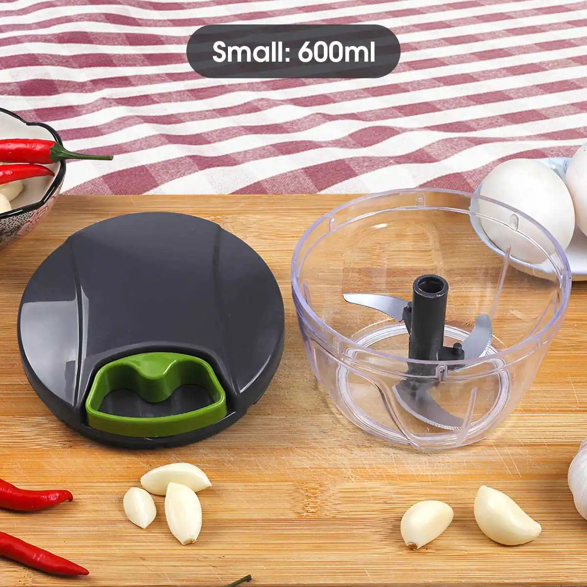 Hachoir alimentaire manuel 600/1000ml, ficelle à tirer manuelle, coupe-légumes, oignons, ail, Fruits