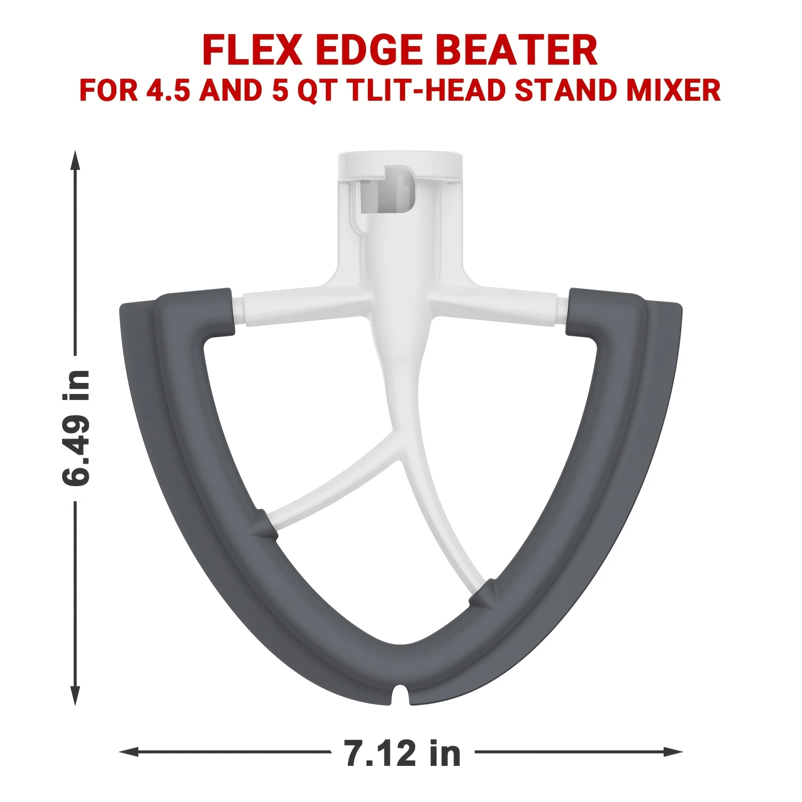 Batteur à bord flexible en silicone pour batteur KitchenAid 4,5-5 quarts compatible avec les mélange