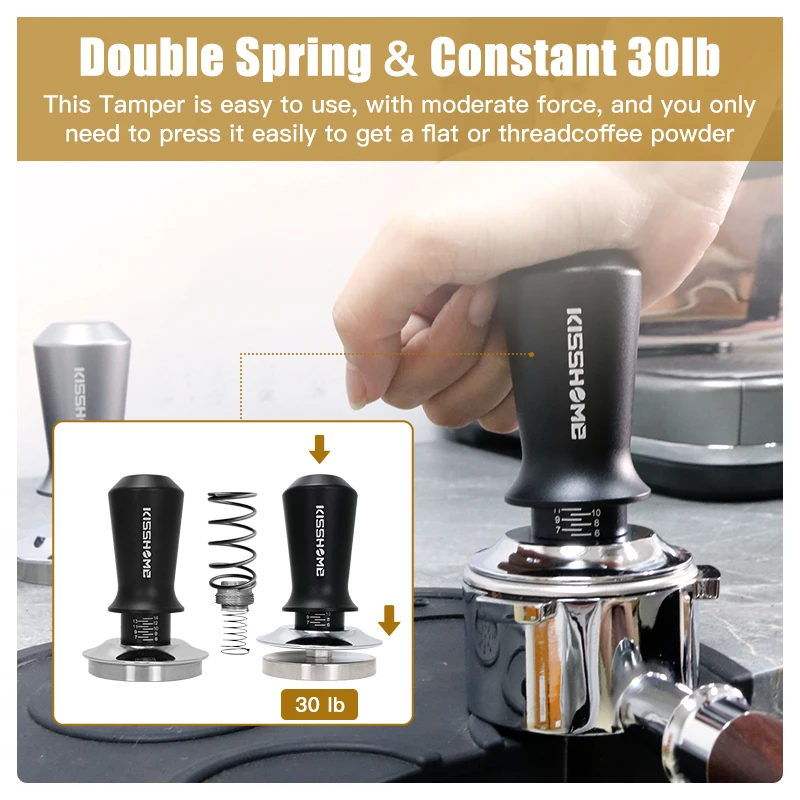 Doseur de café 30lb, pression constante calibrée, Double ressort 51mm 53mm 58mm, accessoires pour ma