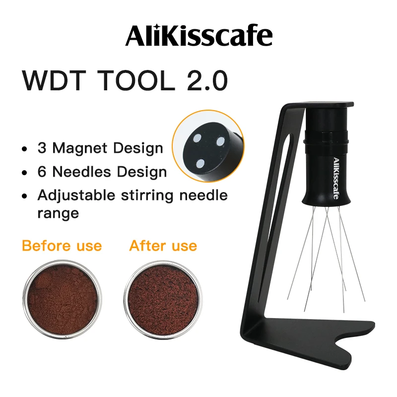 Distributeur d'aiguilles à café WDT Tools 2.0, agitateur réglable, niveleur de poudre magnétique pou