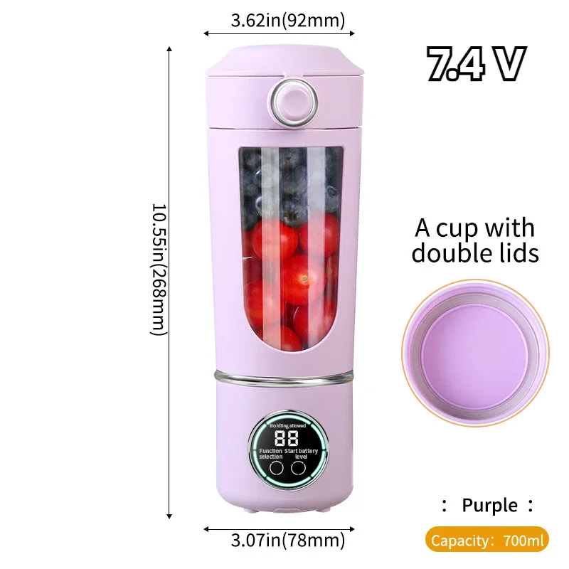 Nouveau mélangeur de jus Portable pour Shakes Smoothies 700ML plusieurs couleurs 12 lames mélange ra