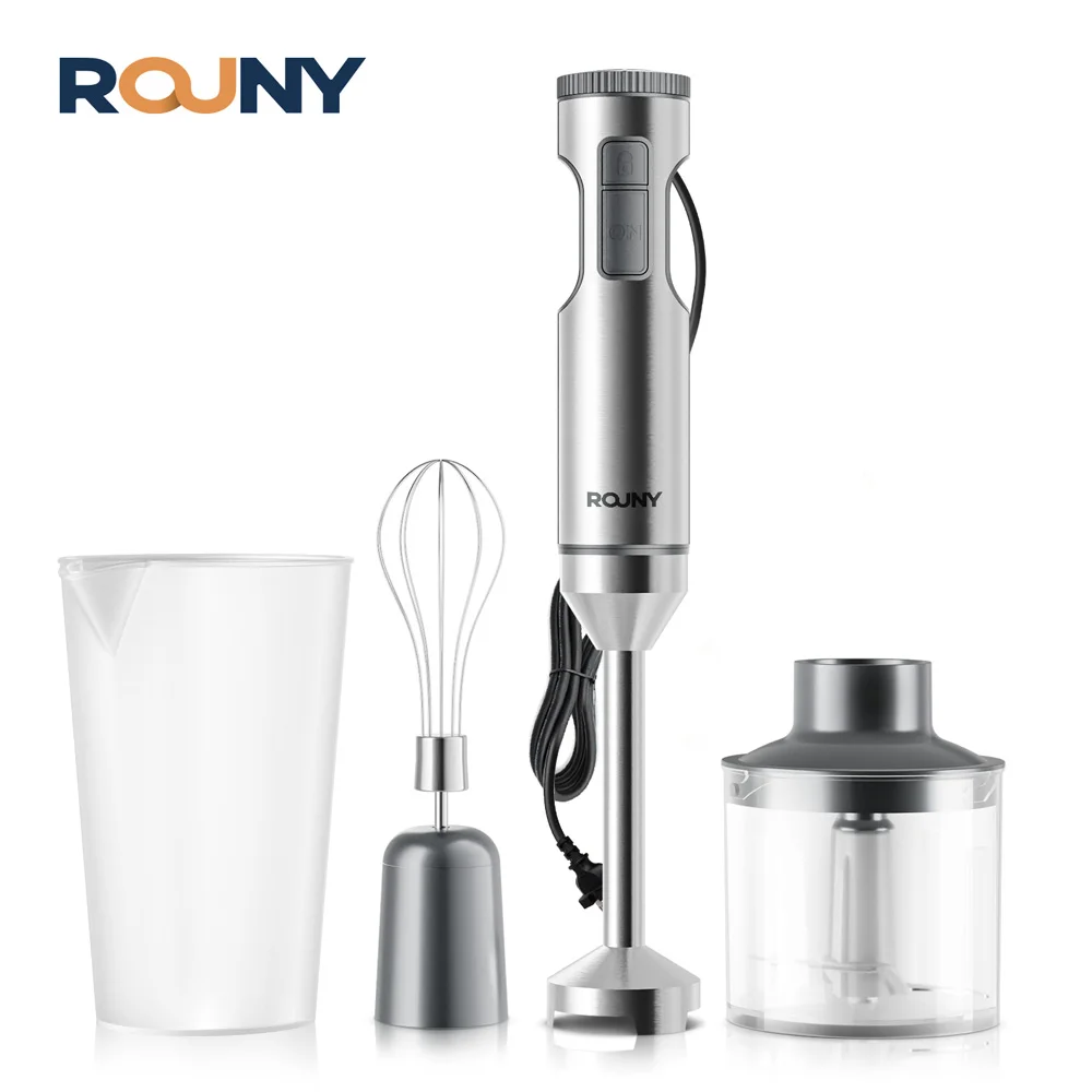 ROUNY – mélangeur à Immersion manuel 4 en 1, puissant 1000W, mélangeur alimentaire en acier inoxydab