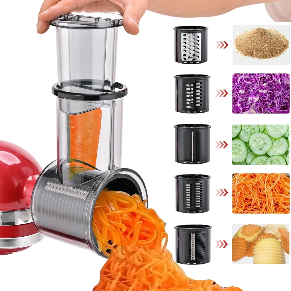 Accessoire de broyeur de trancheuse pour batteur sur socle KitchenAid avec 5 lames