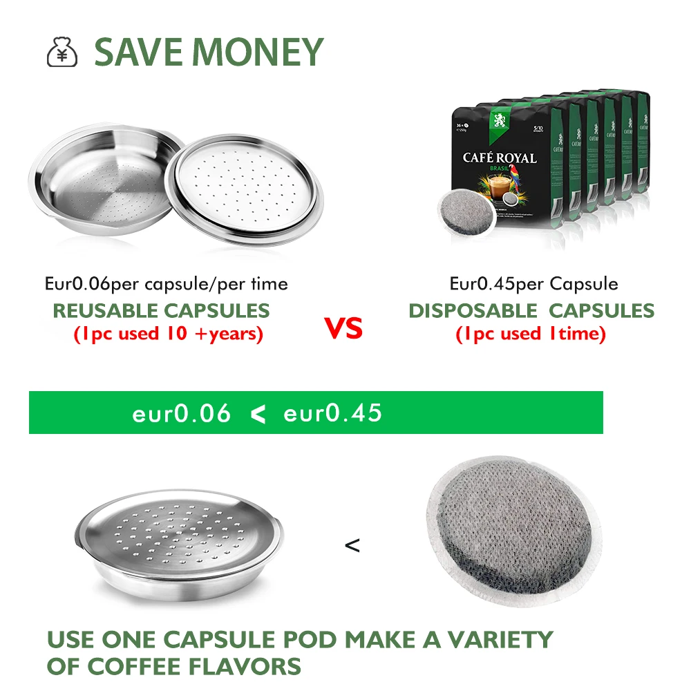 Reusable Coffee Capsule For Philips Senseo System Coffee Machine Eco-friendly Refillable Pods Espres