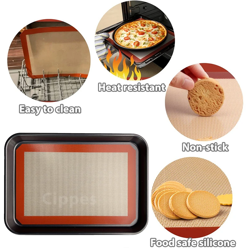 Tapis de cuisson en silicone pour four, feuilles de cuisson, antiadhésif, chaleur, degré, biscuit, m