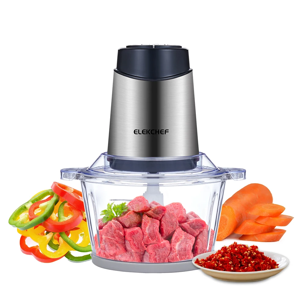 Robot culinaire BioloMix 1,8 L avec bol en verre, deux vitesses, hachoir à viande pour aliments pour