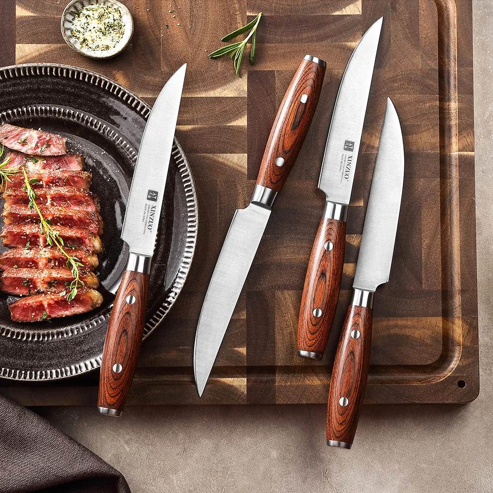 XINZUO Couteau de cuisine professionnel, 5 "Couteau à steak, Rasoir Tranchant, Outils de cuisine, Ma