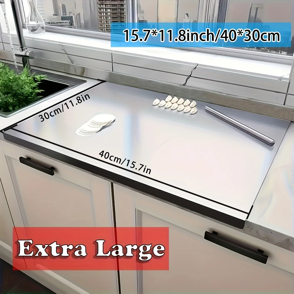 Planche à découper en acier inoxydable, planche à nouilles en métal et planche à pâtisserie pour pét