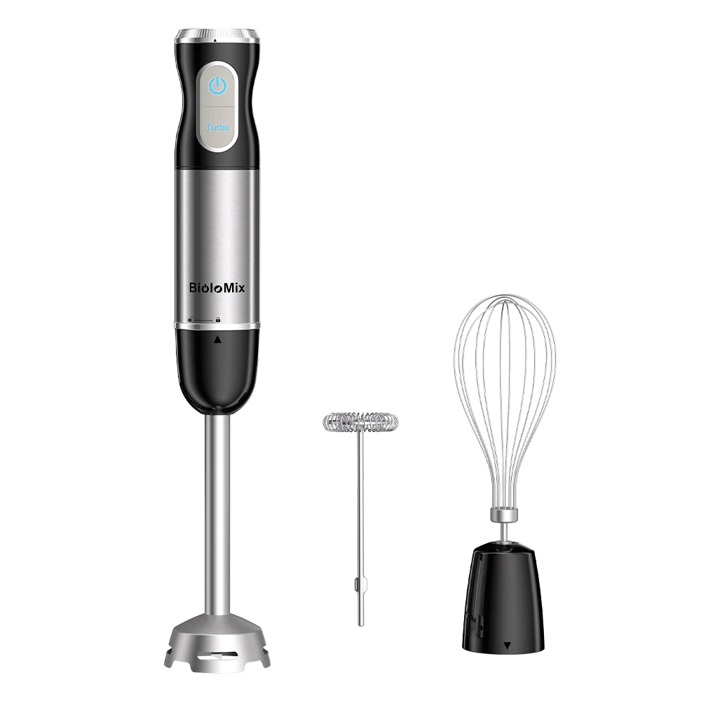 BioloMix – mélangeur à main à Immersion 3 en 1, en acier inoxydable, avec lames plus tranchantes, fo