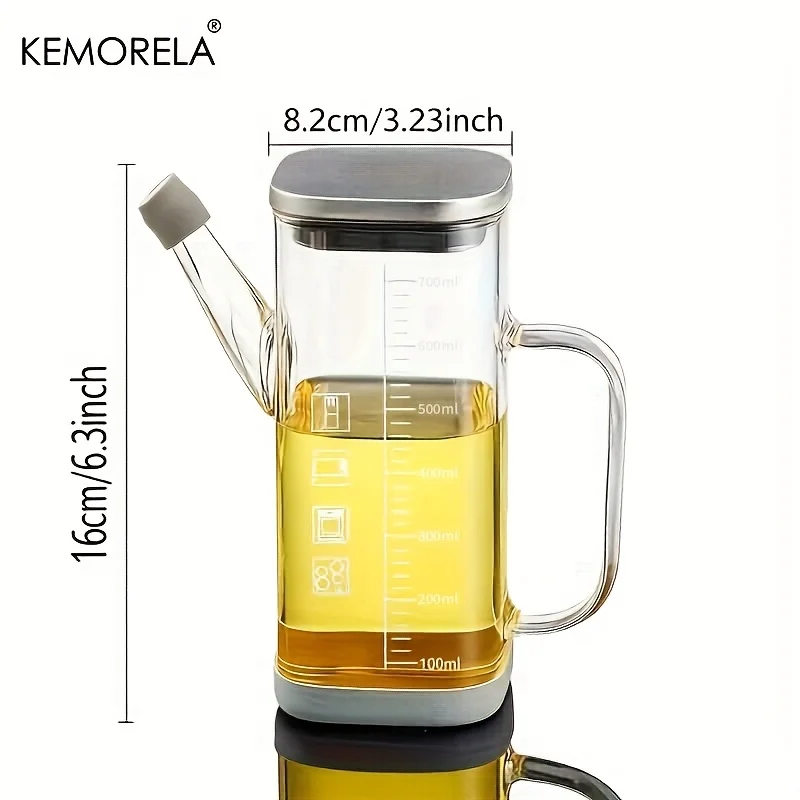 Bouteille distributrice d'huile de cuisine, verseur d'huile d'olive de 700ml pour la cuisson du vina