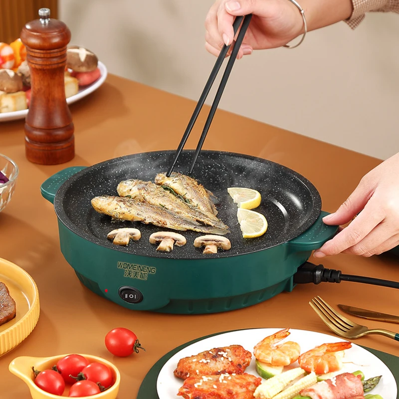 Multicuiseur électrique poêle électrique 220V maison Barbecue Steak frit poisson Omelette poêle anti