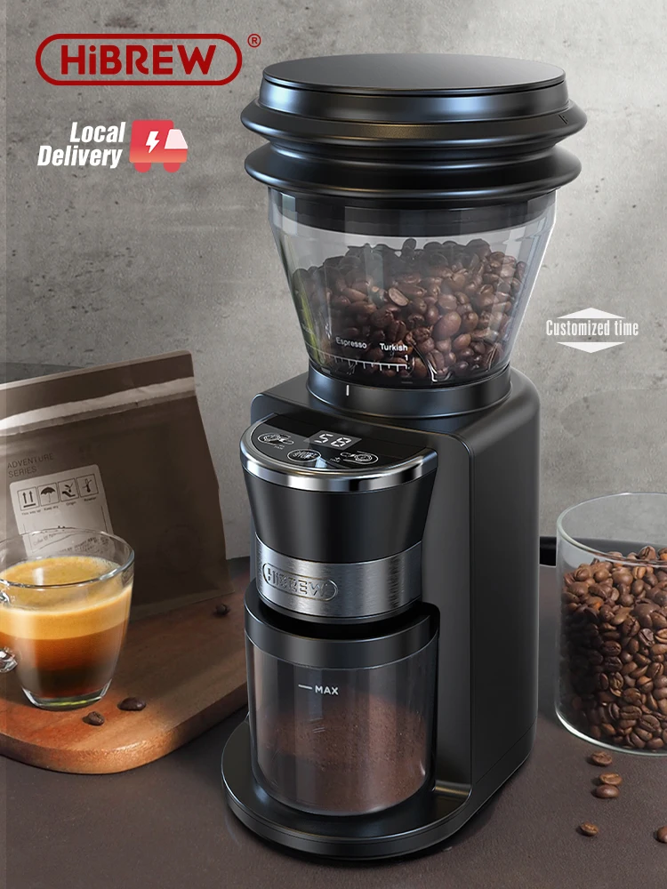 HiBREW moulin à café électrique automatique avec 31 vitesses pour expresso café américain verser sur
