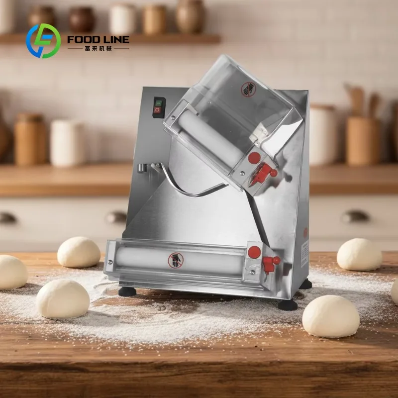 Machine à rouler la pâte à pizza, à pain et à biscuits, automatique et personnalisable
