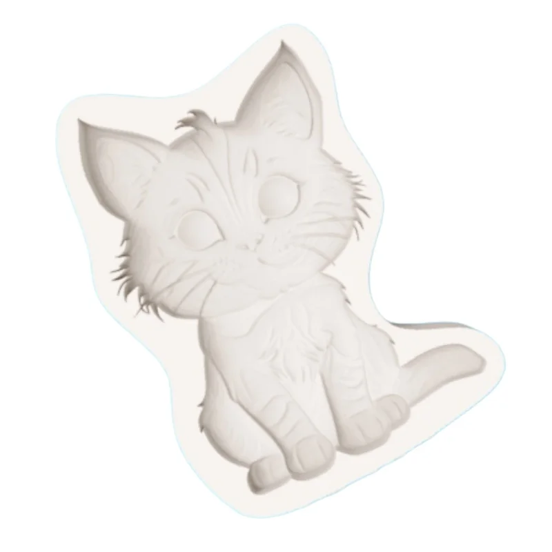 Moule en silicone chaton mignon, facile à démouler pour la fabrication de chocolat et de fondant