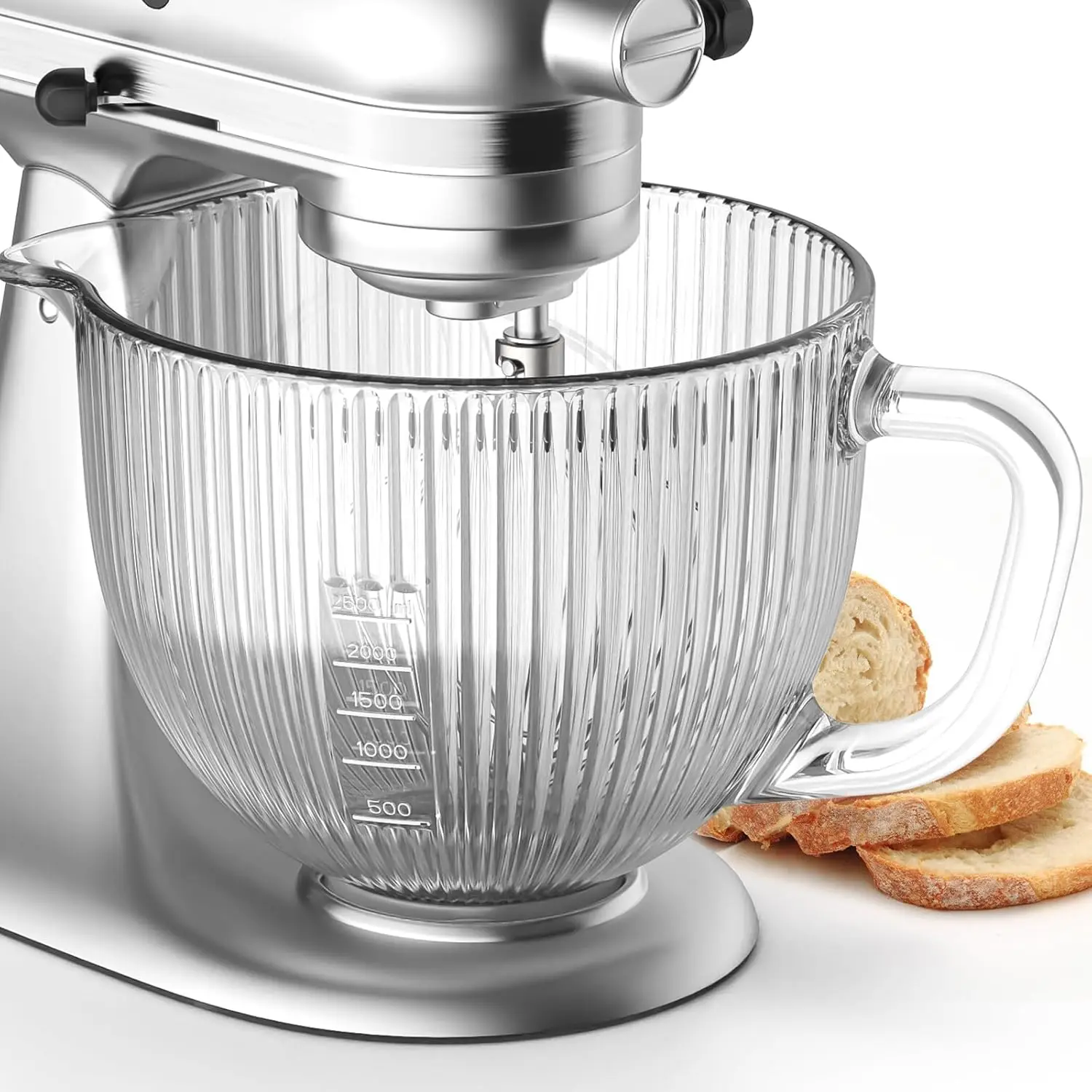 GVODE Bol en verre pour mélangeur Kitchenaid, tête inclinable de 4,5 à 5 litres pour aide à la cuisi