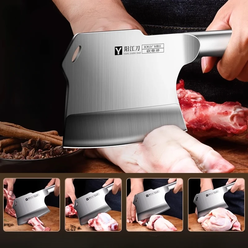 XTL-Couteau à Découper en Os de Cuisine, Outil de Coupe en Acier Inoxydable, Épais et Réduit