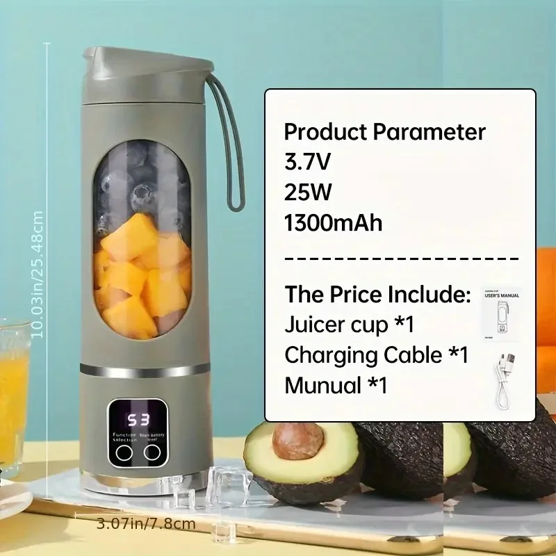 Extracteur de jus portable, mixeur à main, presse-agrumes rechargeable par USB, adapté pour faire de