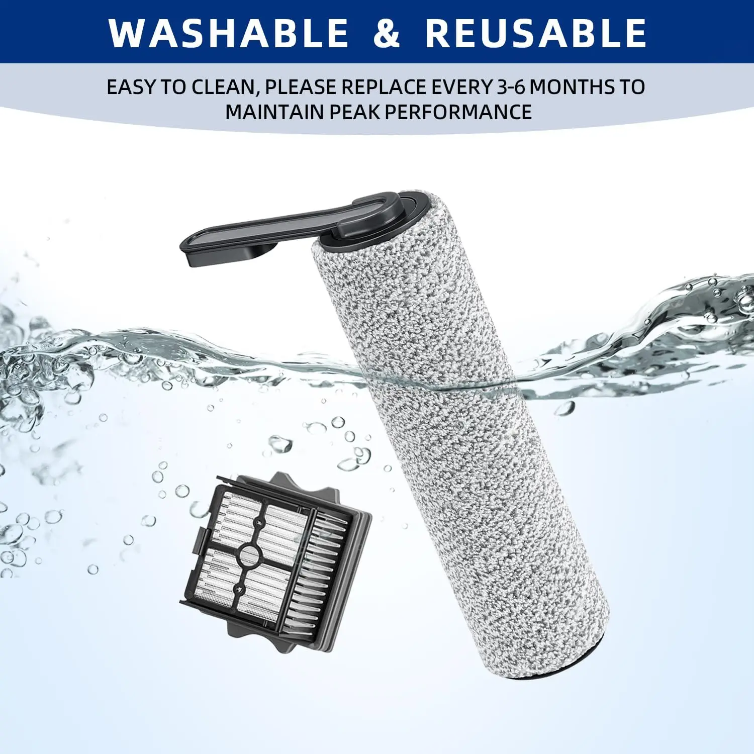 IFloor ONE S5 rouleau de brosse et filtre HEPA de remplacement pour aspirateur sec et humide sans fi