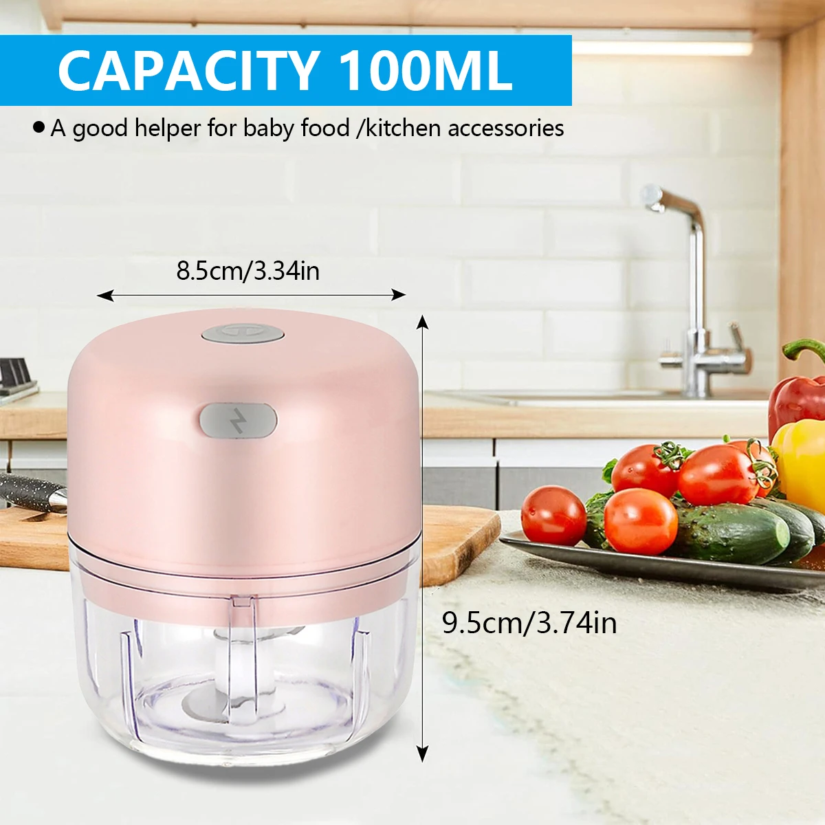 Hachoir à ail électrique 100ML/250ML, robot culinaire Portable, mélangeur de légumes Rechargeable po