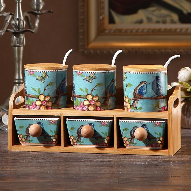 coffret d'assaisonnement en céramique de cuisine