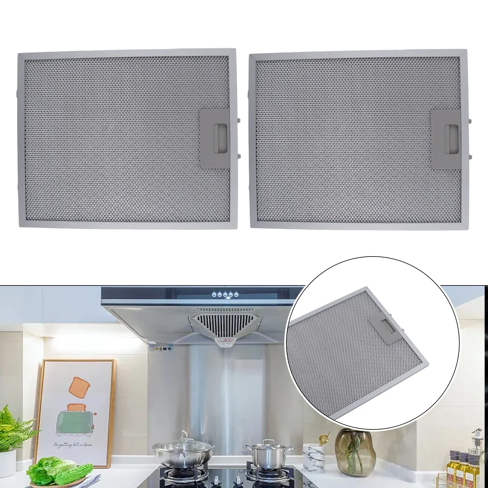 2 pièces filtres pour hotte de cuisine filtre de ventilation d'extracteur de maille métallique 320x2