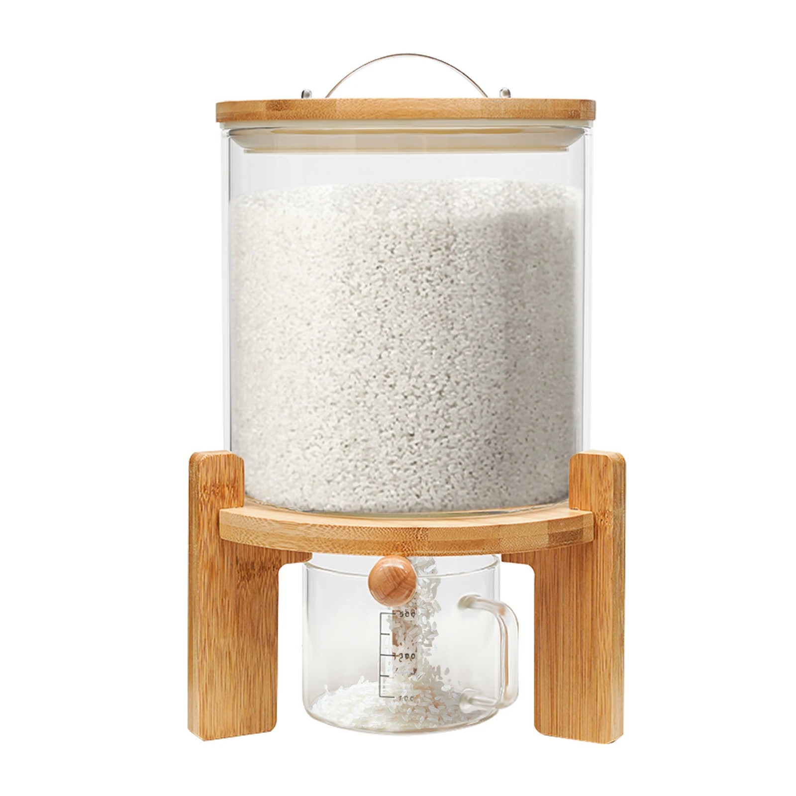 Récipient hermétique de stockage des aliments avec couvercle, kit de distributeur de maïs, haricots,