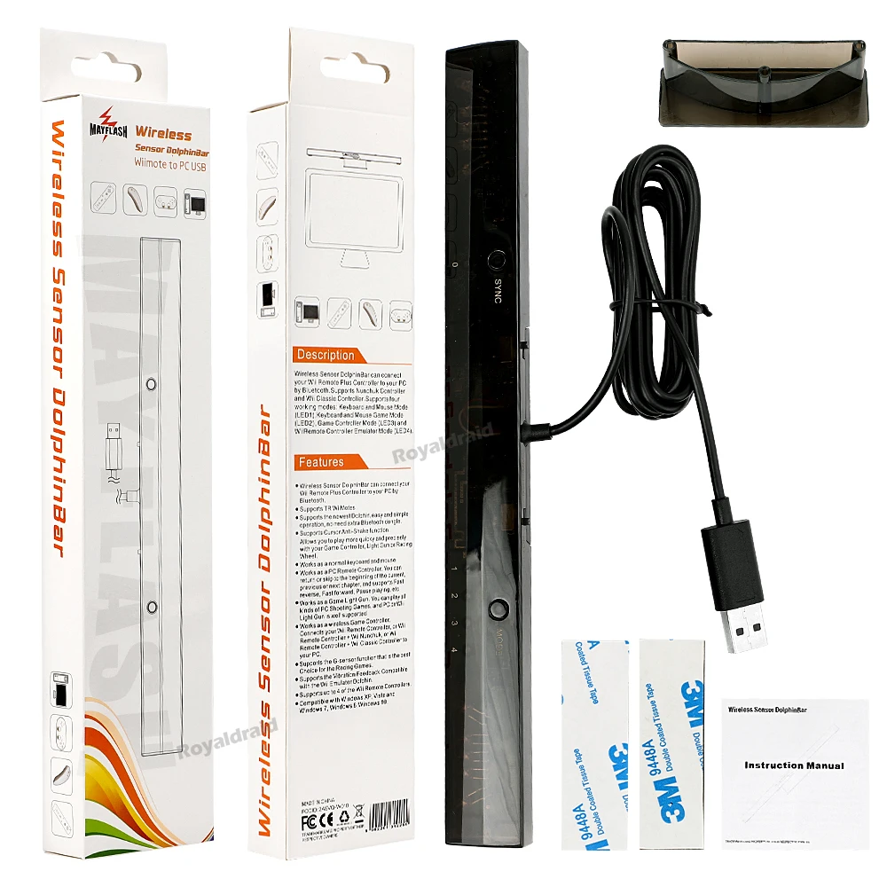 Capteur sans fil pour Mayflash W010, barre dauphin, Bluetooth, Compatible avec Wii Remote Plus et Su