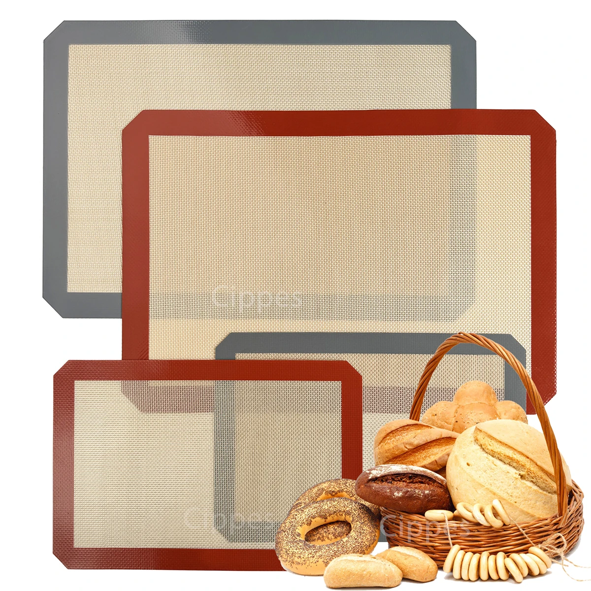 Tapis de cuisson en silicone pour four, feuilles de cuisson, antiadhésif, chaleur, degré, biscuit, m