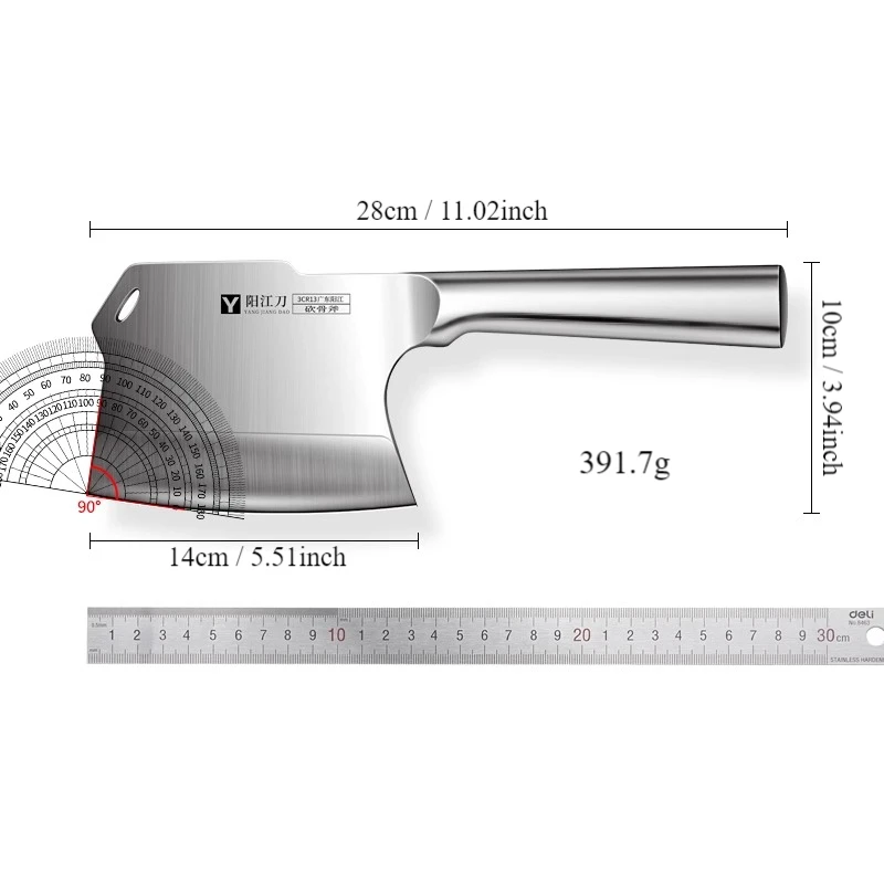 XTL-Couteau à Découper en Os de Cuisine, Outil de Coupe en Acier Inoxydable, Épais et Réduit
