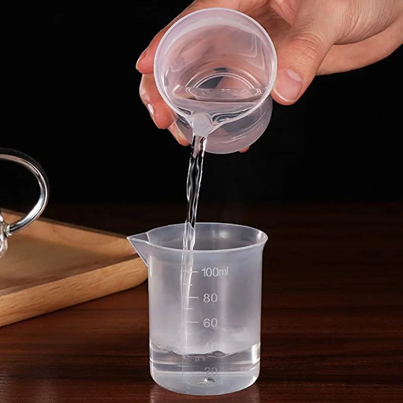 Gobelets de mélange de 100ml, récipient de liquide en plastique, bécher à échelle en résine époxy, g