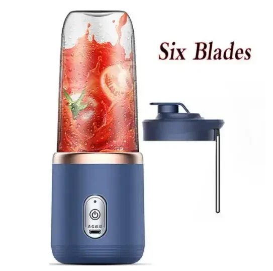 Mélangeurs de jus de fruits portables, Mini bouteille électrique personnelle d'été, USB, 6 lames, pr