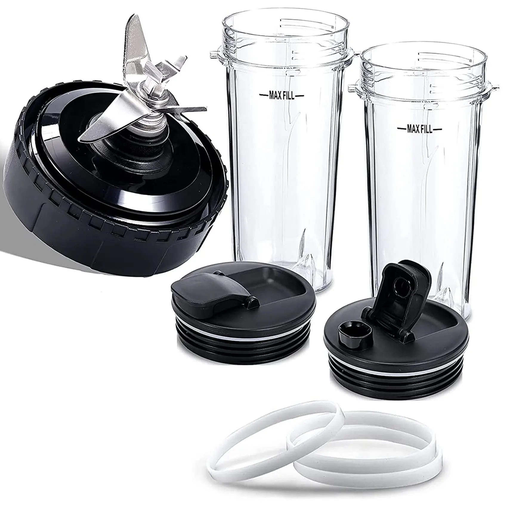 Pièces de rechange pour mélangeur, compatibles pour Nutri Ninja, lame flacon à 5 ailettes, accessoir